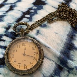 Brass antiqued watch necklace
